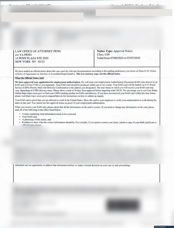 EB-1C I-765 Approval